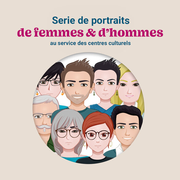 Série de portraits d'hommes et de femmes au service des centres culturels